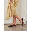 imageMostrin Slingback Kitten Heels for Women Pointed Closed Toe Heels Low Pumps Shoes for Party Work OfficeDark Brown Suede