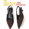 imageMostrin Slingback Kitten Heels for Women Pointed Closed Toe Heels Low Pumps Shoes for Party Work OfficeDark Brown Suede