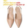 imageMostrin Slingback Kitten Heels for Women Pointed Closed Toe Heels Low Pumps Shoes for Party Work OfficeNude