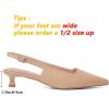 imageMostrin Slingback Kitten Heels for Women Pointed Closed Toe Heels Low Pumps Shoes for Party Work OfficeNude