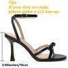 imageMostrin Strappy Heels for Women Lace Up Ankle Strap Round Open Toe Stiletto High Heels Womens Heeled Sandals for Prom Party DailyBlack Bow