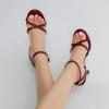 imageMostrin Strappy Heels for Women Lace Up Ankle Strap Round Open Toe Stiletto High Heels Womens Heeled Sandals for Prom Party DailyBurgundy
