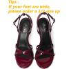 imageMostrin Strappy Heels for Women Lace Up Ankle Strap Round Open Toe Stiletto High Heels Womens Heeled Sandals for Prom Party DailyBurgundy