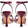 imageMostrin Strappy Heels for Women Lace Up Ankle Strap Round Open Toe Stiletto High Heels Womens Heeled Sandals for Prom Party DailyBurgundy