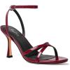 imageMostrin Strappy Heels for Women Lace Up Ankle Strap Round Open Toe Stiletto High Heels Womens Heeled Sandals for Prom Party DailyBurgundy