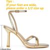 imageMostrin Strappy Heels for Women Lace Up Ankle Strap Round Open Toe Stiletto High Heels Womens Heeled Sandals for Prom Party DailyGold
