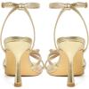 imageMostrin Strappy Heels for Women Lace Up Ankle Strap Round Open Toe Stiletto High Heels Womens Heeled Sandals for Prom Party DailyGold Bow