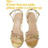 imageMostrin Strappy Heels for Women Lace Up Ankle Strap Round Open Toe Stiletto High Heels Womens Heeled Sandals for Prom Party DailyGold Bow