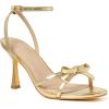 imageMostrin Strappy Heels for Women Lace Up Ankle Strap Round Open Toe Stiletto High Heels Womens Heeled Sandals for Prom Party DailyGold Bow