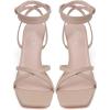 imageMostrin Strappy Heels for Women Lace Up Ankle Strap Round Open Toe Stiletto High Heels Womens Heeled Sandals for Prom Party DailyLh03nude