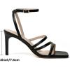 imageMostrin Strappy Heels for Women Lace Up Ankle Strap Round Open Toe Stiletto High Heels Womens Heeled Sandals for Prom Party DailyLh09black