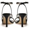 imageMostrin Strappy Heels for Women Lace Up Ankle Strap Round Open Toe Stiletto High Heels Womens Heeled Sandals for Prom Party DailyLh09black