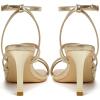 imageMostrin Strappy Heels for Women Lace Up Ankle Strap Round Open Toe Stiletto High Heels Womens Heeled Sandals for Prom Party DailyLh09gold