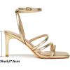imageMostrin Strappy Heels for Women Lace Up Ankle Strap Round Open Toe Stiletto High Heels Womens Heeled Sandals for Prom Party DailyLh09gold