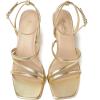imageMostrin Strappy Heels for Women Lace Up Ankle Strap Round Open Toe Stiletto High Heels Womens Heeled Sandals for Prom Party DailyLh09gold