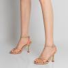 imageMostrin Strappy Heels for Women Lace Up Ankle Strap Round Open Toe Stiletto High Heels Womens Heeled Sandals for Prom Party DailyNude