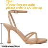 imageMostrin Strappy Heels for Women Lace Up Ankle Strap Round Open Toe Stiletto High Heels Womens Heeled Sandals for Prom Party DailyNude