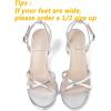 imageMostrin Strappy Heels for Women Lace Up Ankle Strap Round Open Toe Stiletto High Heels Womens Heeled Sandals for Prom Party DailySilver