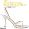 imageMostrin Strappy Heels for Women Lace Up Ankle Strap Round Open Toe Stiletto High Heels Womens Heeled Sandals for Prom Party DailyWhite