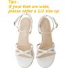 imageMostrin Strappy Heels for Women Lace Up Ankle Strap Round Open Toe Stiletto High Heels Womens Heeled Sandals for Prom Party DailyWhite Bow