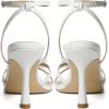imageMostrin Strappy Heels for Women Lace Up Ankle Strap Round Open Toe Stiletto High Heels Womens Heeled Sandals for Prom Party DailyWhite Bow