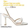 imageMostrin Strappy Heels for Women Lace Up Ankle Strap Round Open Toe Stiletto High Heels Womens Heeled Sandals for Prom Party DailyWhite Bow