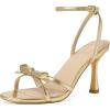 imageMostrin Strappy Heels for Women Lace Up Ankle Strap Round Open Toe Stiletto High Heels Womens Heeled Sandals for Prom Party DailyGold Bow