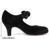 imageMostrin Fashion Vintage Womens Small Bowtie Platform Pumps Ladies Sexy High Heeled ShoesBlack Wp01