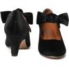 imageMostrin Fashion Vintage Womens Small Bowtie Platform Pumps Ladies Sexy High Heeled ShoesBlack Wp01