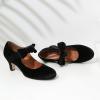 imageMostrin Fashion Vintage Womens Small Bowtie Platform Pumps Ladies Sexy High Heeled ShoesBlack Wp01