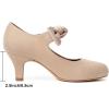 imageMostrin Fashion Vintage Womens Small Bowtie Platform Pumps Ladies Sexy High Heeled ShoesNude Wp01