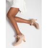imageMostrin Fashion Vintage Womens Small Bowtie Platform Pumps Ladies Sexy High Heeled ShoesNude Wp01