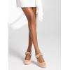 imageMostrin Fashion Vintage Womens Small Bowtie Platform Pumps Ladies Sexy High Heeled ShoesNude Wp01