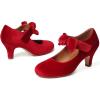 imageMostrin Fashion Vintage Womens Small Bowtie Platform Pumps Ladies Sexy High Heeled ShoesRed Wp01