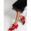 imageMostrin Fashion Vintage Womens Small Bowtie Platform Pumps Ladies Sexy High Heeled ShoesRed Wp01