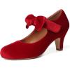 imageMostrin Fashion Vintage Womens Small Bowtie Platform Pumps Ladies Sexy High Heeled ShoesRed Wp01