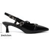 imageMostrin Kitten Heels for Women Low Heel Closed Pointed Toe Slingback Pumps Buckle Strap Dress Shoes for Daily Working WeddingBlack 02