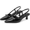 imageMostrin Kitten Heels for Women Low Heel Closed Pointed Toe Slingback Pumps Buckle Strap Dress Shoes for Daily Working WeddingBlack 04