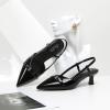 imageMostrin Kitten Heels for Women Low Heel Closed Pointed Toe Slingback Pumps Buckle Strap Dress Shoes for Daily Working WeddingBlack 04