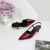 imageMostrin Kitten Heels for Women Low Heel Closed Pointed Toe Slingback Pumps Buckle Strap Dress Shoes for Daily Working WeddingBurgundy 04