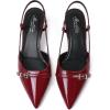 imageMostrin Kitten Heels for Women Low Heel Closed Pointed Toe Slingback Pumps Buckle Strap Dress Shoes for Daily Working WeddingBurgundy 04