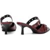 imageMostrin Kitten Mules Heels for Women Pointed Closed Toe Heels Vintage Slip on Stiletto Dressy Pumps ShoesKh08burgundy