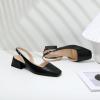 imageMostrin Womens Chunky Low Heels DOrsay Slingback Block Heel Pumps Closed Square Toe Dress Shoes for Work Office Daily WeddingBlack 02