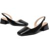 imageMostrin Womens Chunky Low Heels DOrsay Slingback Block Heel Pumps Closed Square Toe Dress Shoes for Work Office Daily WeddingBlack 02