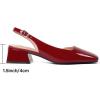 imageMostrin Womens Chunky Low Heels DOrsay Slingback Block Heel Pumps Closed Square Toe Dress Shoes for Work Office Daily WeddingRed 02