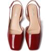 imageMostrin Womens Chunky Low Heels DOrsay Slingback Block Heel Pumps Closed Square Toe Dress Shoes for Work Office Daily WeddingRed 02