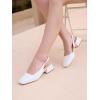 imageMostrin Womens Chunky Low Heels DOrsay Slingback Block Heel Pumps Closed Square Toe Dress Shoes for Work Office Daily WeddingWhite 02