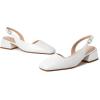 imageMostrin Womens Chunky Low Heels DOrsay Slingback Block Heel Pumps Closed Square Toe Dress Shoes for Work Office Daily WeddingWhite 02