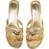 imageMostrin Strappy Kitten Heels for Women Round Open Toe Flip Flops Slip On Mules Heels Fashion Thong Heeled Sandals for Party Wedding HolidayGold Paten
