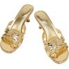 imageMostrin Strappy Kitten Heels for Women Round Open Toe Flip Flops Slip On Mules Heels Fashion Thong Heeled Sandals for Party Wedding HolidayGold Paten